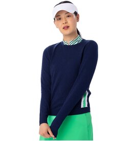 Belyn Key Belyn Key Greenside Cable Sweater Ink Kiwi Chalk