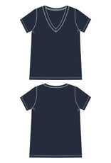 Liverpool Los Angeles Liverpool Short Sleeve V-neck Knit Tee