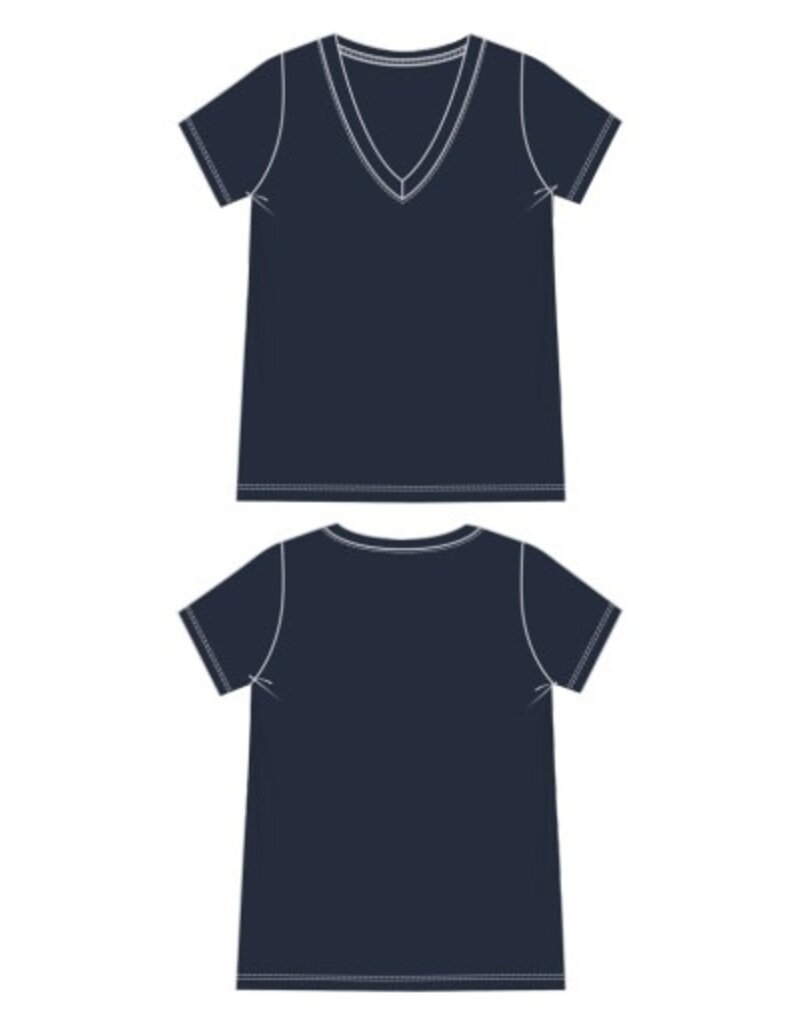 Liverpool Los Angeles Liverpool Short Sleeve V-neck Knit Tee