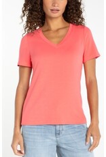 Liverpool Los Angeles Liverpool Short Sleeve V-neck Knit Tee