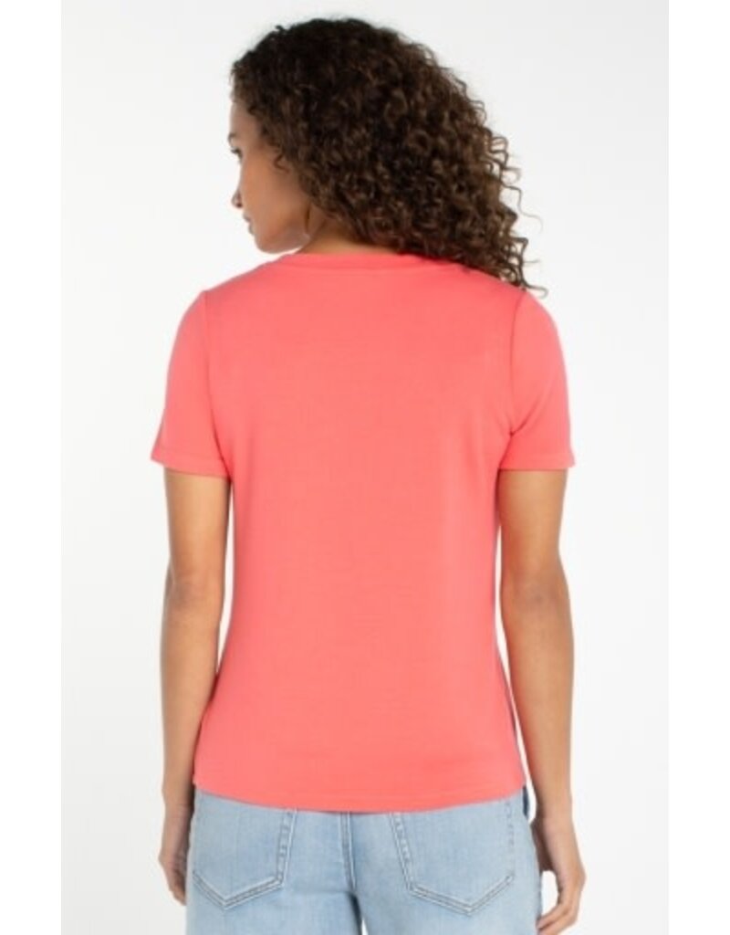 Liverpool Los Angeles Liverpool Short Sleeve V-neck Knit Tee