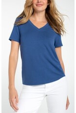 Liverpool Los Angeles Liverpool Short Sleeve V-neck Knit Tee