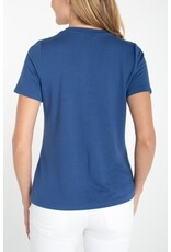 Liverpool Los Angeles Liverpool Short Sleeve V-neck Knit Tee
