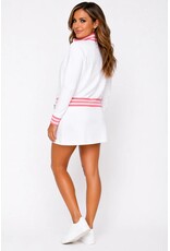 GGblue GGBlue Active Track Jacket White Cabana Pink