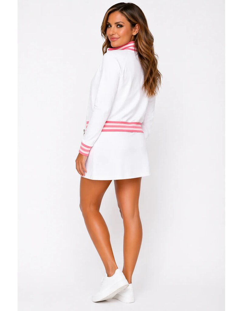 GGblue GGBlue Active Track Jacket White Cabana Pink