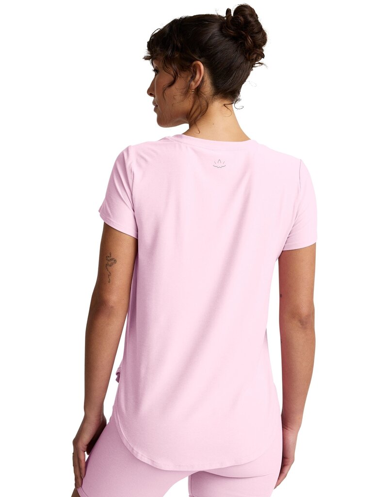 Beyond Yoga Beyond Yoga Featherweight On the Down Low Tee Frosty Pink Heather