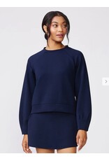 Thrive Societe Thrive Societe Pleat Sleeve Raglan Pullover Mood Indigo