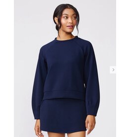 Thrive Societe Thrive Societe Pleat Sleeve Raglan Pullover Mood Indigo