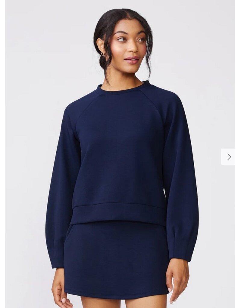 Thrive Societe Thrive Societe Pleat Sleeve Raglan Pullover Mood Indigo