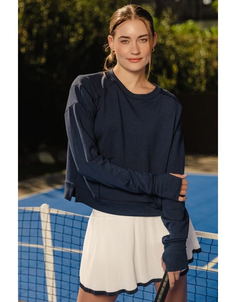 Thrive Societe Thrive Societe Elevate Knit Pullover Mood Indigo