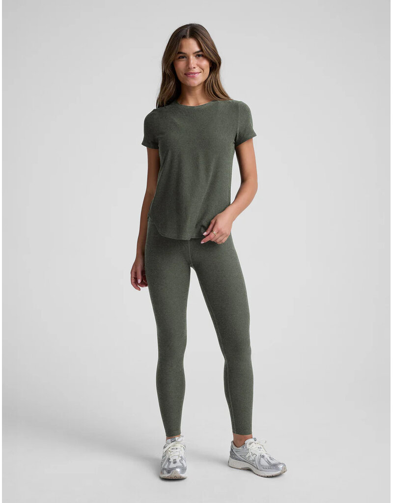 Beyond Yoga Featherweight On the Down Low Tee Dusty Forest Heather