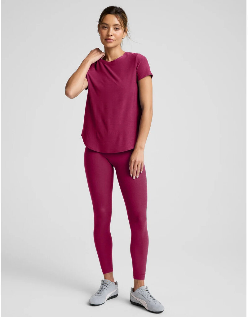 Beyond Yoga Beyond Yoga Featherweight On the Down Low Tee Sangria Heather