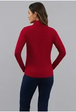 IBKul IBKul Solid Long Sleeve Mock Ruby