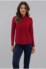 IBKul IBKul Solid Long Sleeve Mock Ruby