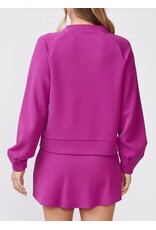 Thrive Societe Thrive Societe Pleat Sleeve Raglan Pullover Wild Berry