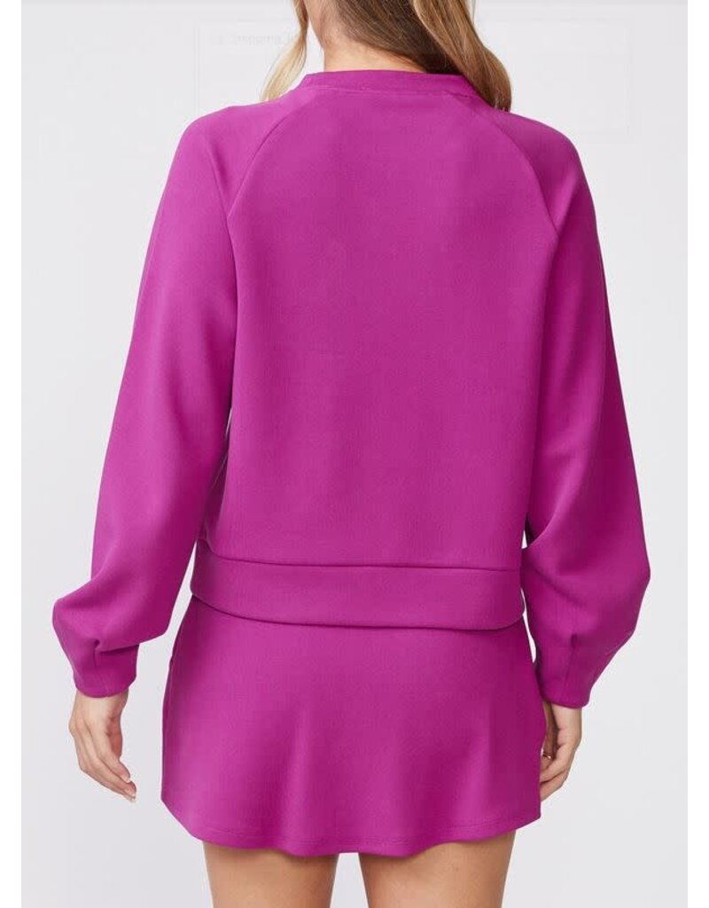 Thrive Societe Thrive Societe Pleat Sleeve Raglan Pullover Wild Berry
