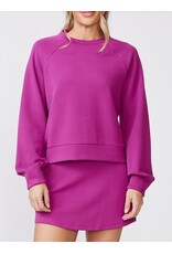 Thrive Societe Thrive Societe Pleat Sleeve Raglan Pullover Wild Berry