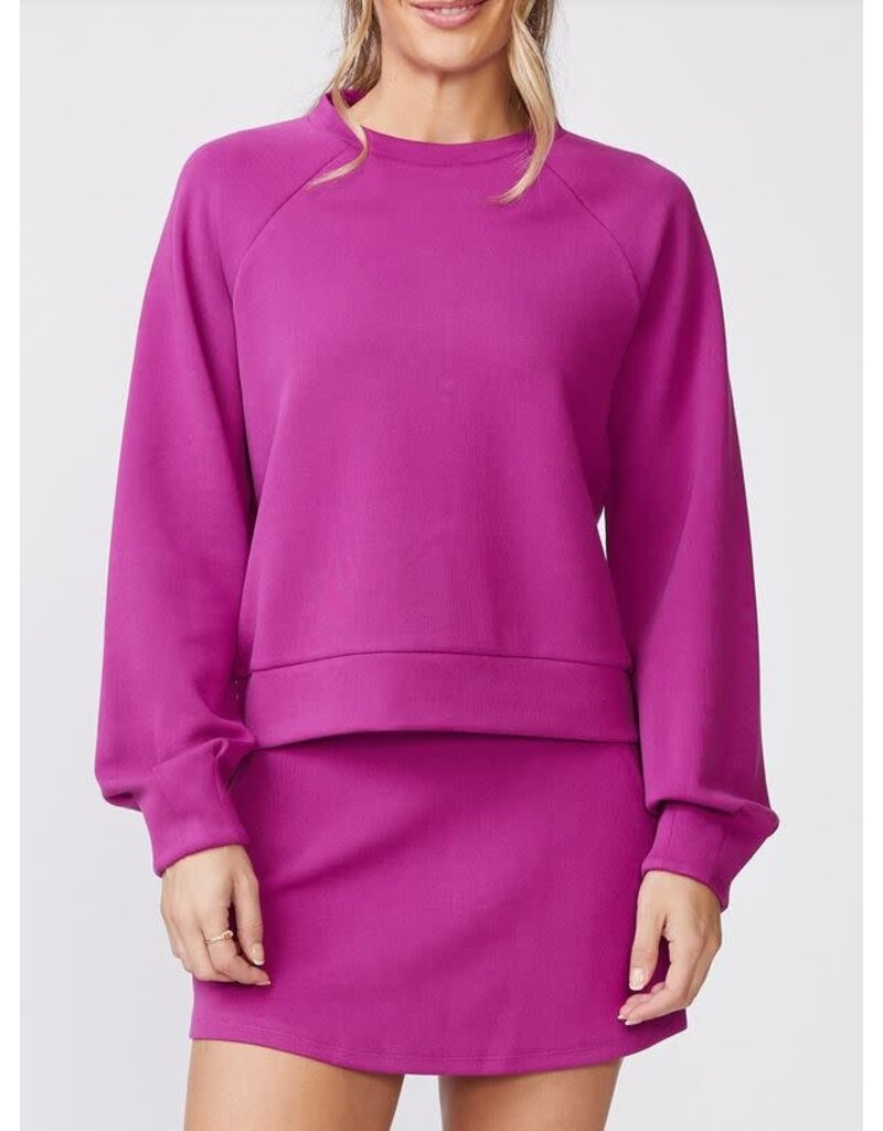 Thrive Societe Thrive Societe Pleat Sleeve Raglan Pullover Wild Berry