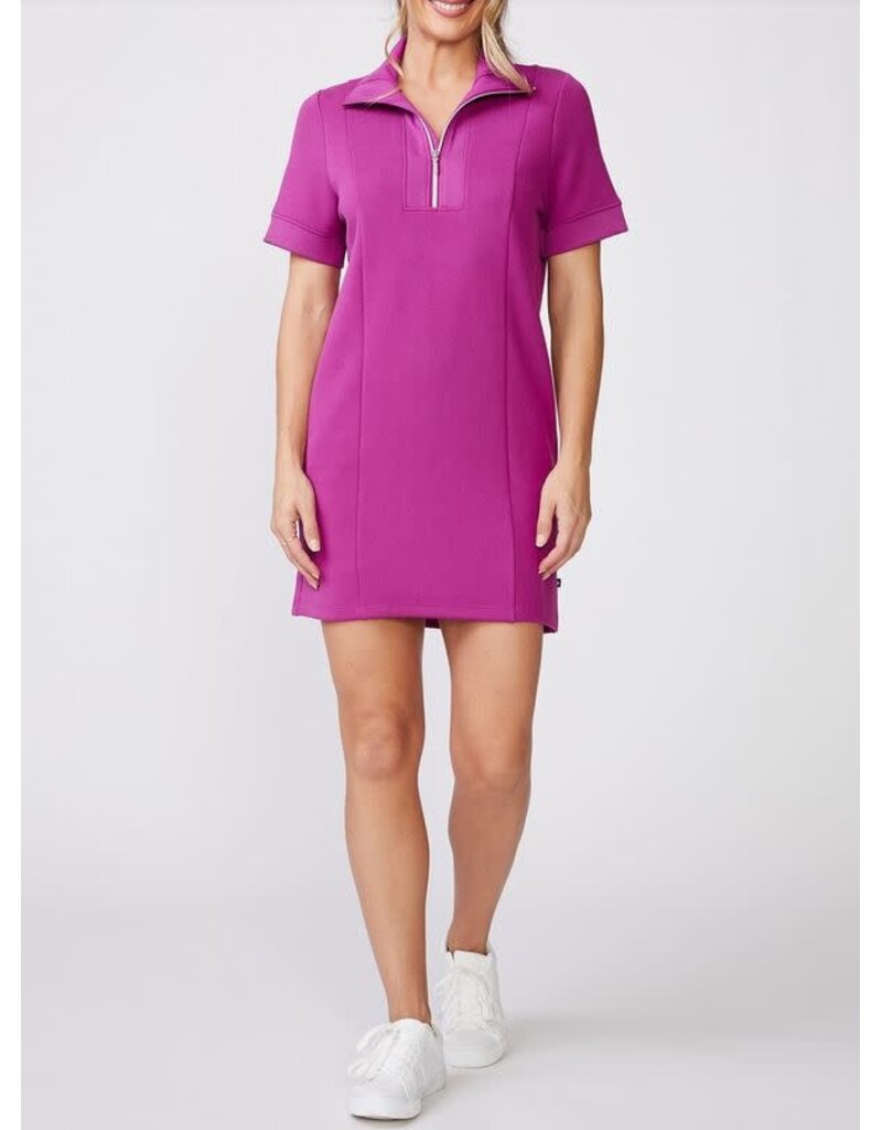 Thrive Societe Thrive Societe Easy Short Sleeve Scuba Dress Wild Berry
