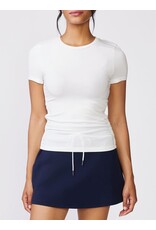 Thrive Societe Thrive Societe Short Sleeve Shirred Rib Tee White