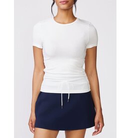 Thrive Societe Thrive Societe Short Sleeve Shirred Rib Tee White