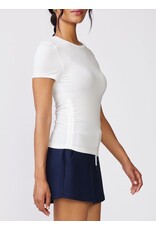 Thrive Societe Thrive Societe Short Sleeve Shirred Rib Tee White