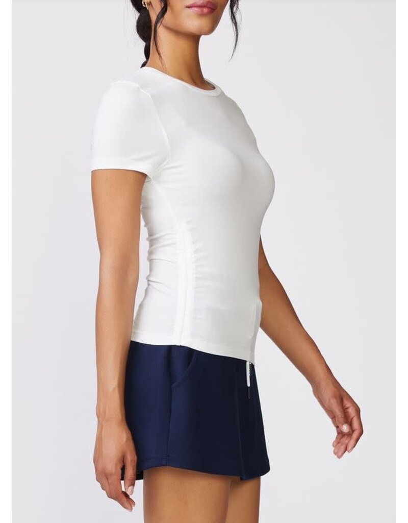 Thrive Societe Thrive Societe Short Sleeve Shirred Rib Tee White