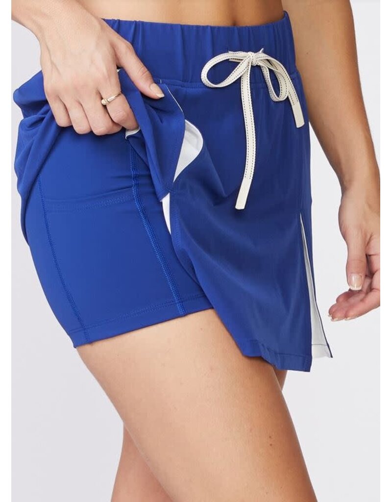 Thrive Societe Thrive Societe Pop Color Pleated Skort Night Sky