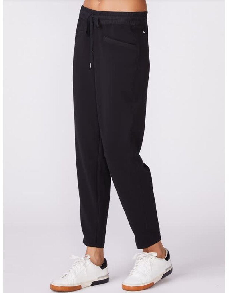 Thrive Societe Thrive Societe Luxe Waffle Mix Taper Pant Black