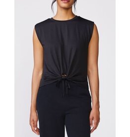 Thrive Societe Thrive Societe Knot Front Sleeveless Top Black