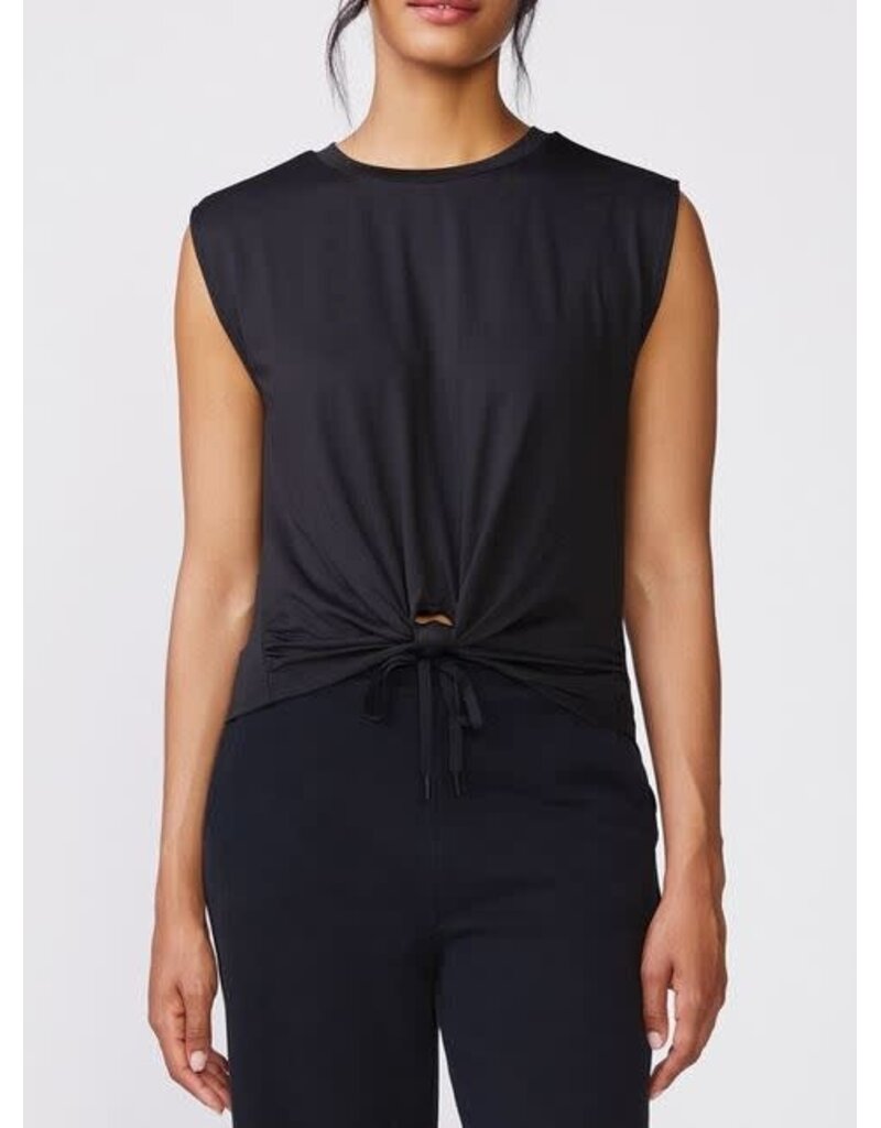 Thrive Societe Thrive Societe Knot Front Sleeveless Top Black