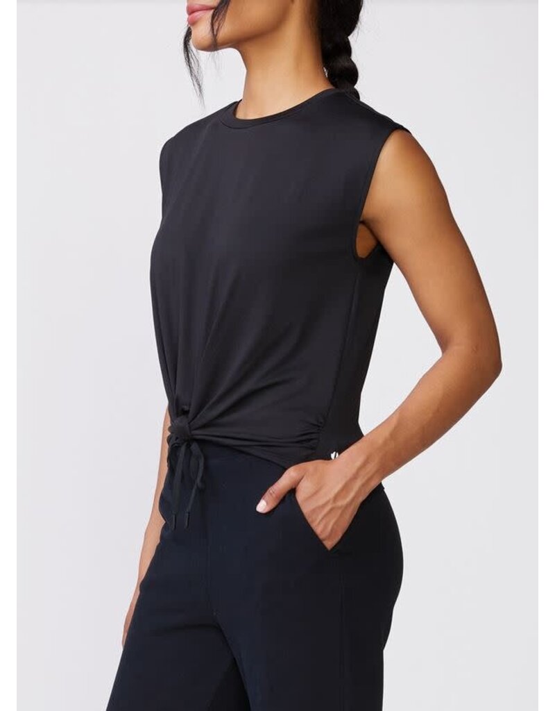 Thrive Societe Thrive Societe Knot Front Sleeveless Top Black