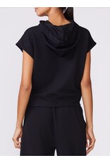 Thrive Societe Thrive Societe Twist Front Short Sleeve Hoodie Black