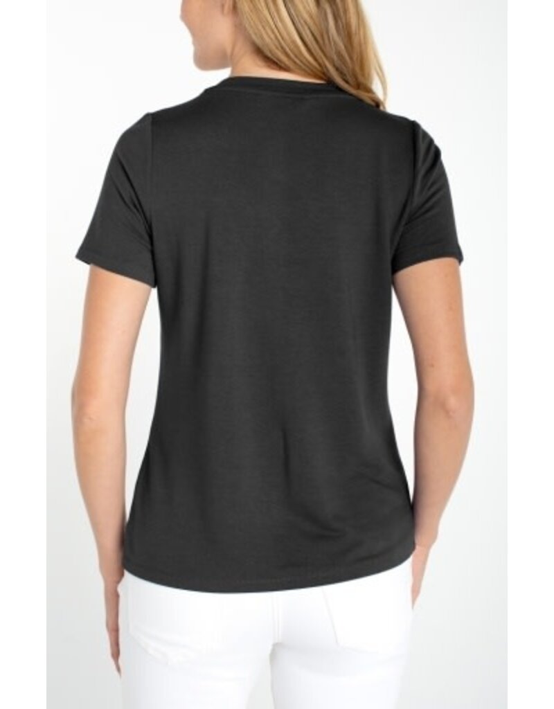 Liverpool Los Angeles Liverpool Short Sleeve V-neck Knit Tee