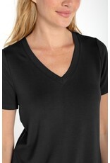 Liverpool Los Angeles Liverpool Short Sleeve V-neck Knit Tee