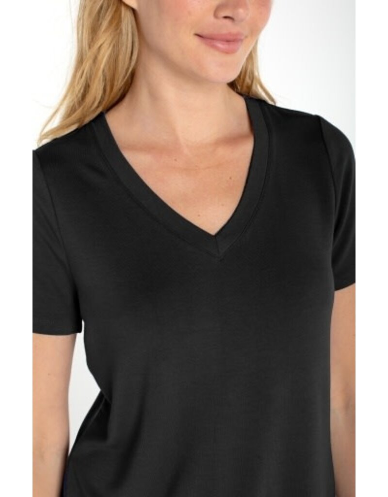 Liverpool Los Angeles Liverpool Short Sleeve V-neck Knit Tee