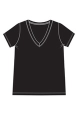 Liverpool Los Angeles Liverpool Short Sleeve V-neck Knit Tee