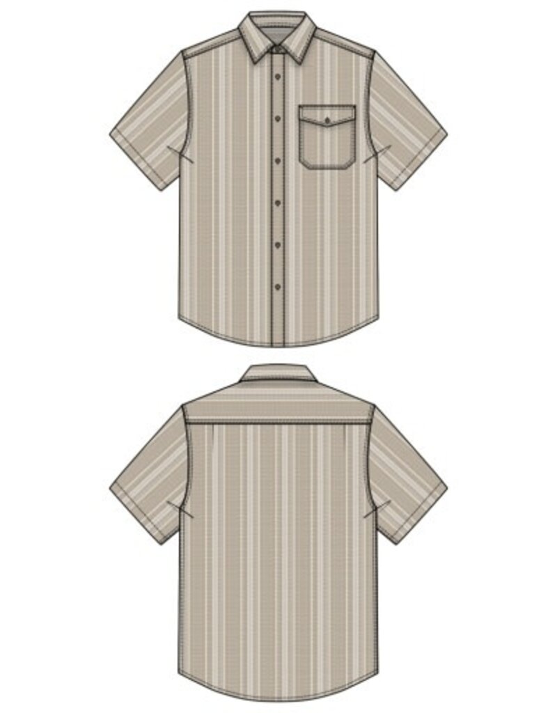 Liverpool Los Angeles Liverpool Short Sleeve Button Up Shirt Khaki White