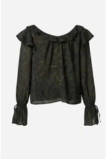 Liverpool Los Angeles Liverpool Long Sleeve Double Ruffle VNeck Woven Blouse