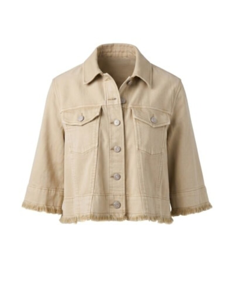 Liverpool Los Angeles Liverpool 3/4 Sleeve Frayed Flounce Jacket