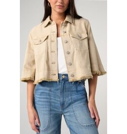 Liverpool Los Angeles Liverpool 3/4 Sleeve Frayed Flounce Jacket