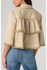 Liverpool Los Angeles Liverpool 3/4 Sleeve Frayed Flounce Jacket