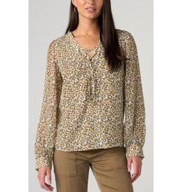 Liverpool Los Angeles Liverpool Long Sleeve Lace Up Front Woven Blouse