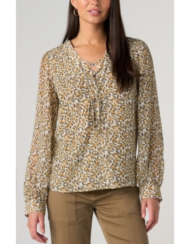 Liverpool Los Angeles Liverpool Long Sleeve Lace Up Front Woven Blouse