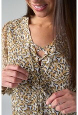 Liverpool Los Angeles Liverpool Long Sleeve Lace Up Front Woven Blouse
