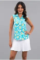 IBKul IBKul Eleanor Sleeveless Polo Seafoam Lemonade