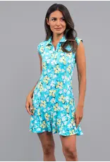 IBKul IBKul Eleanor Sleeveless Polo Dress Seafoam Lemonade