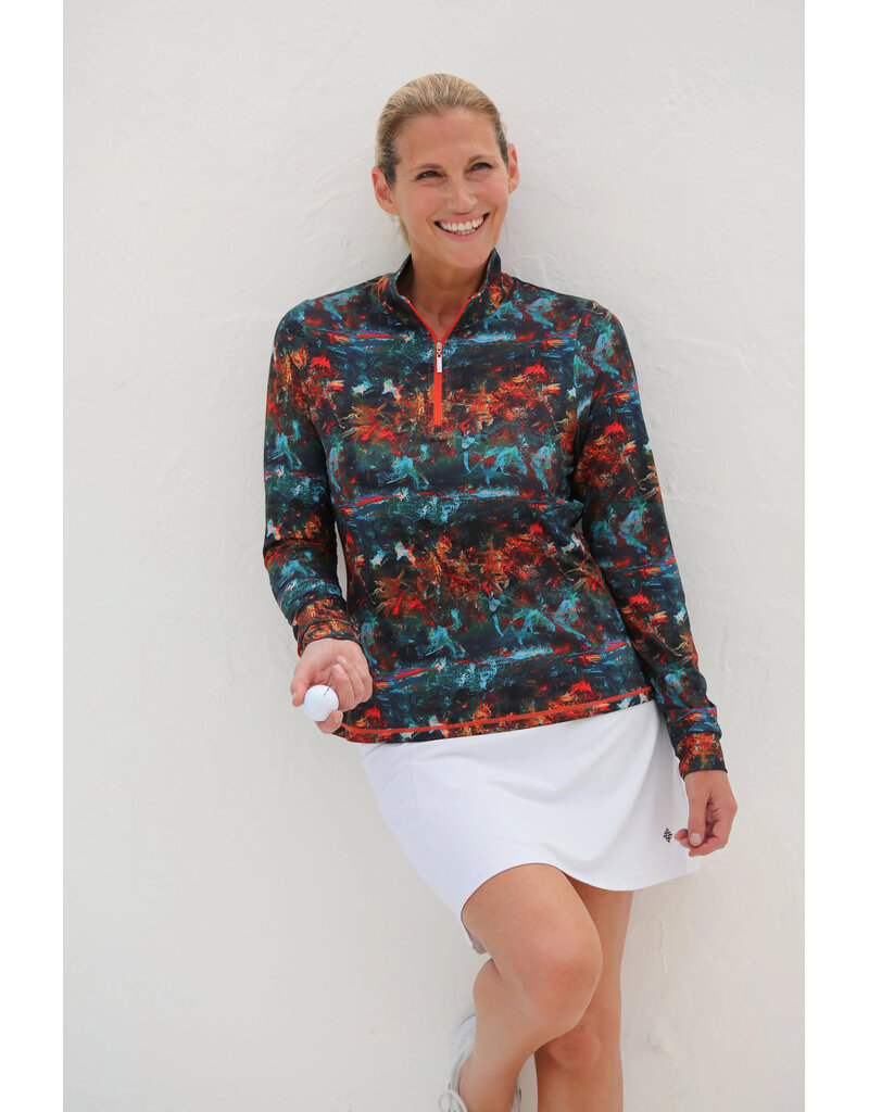 Famara Golf Famara Long Sleeve Mock Polo Take Flight