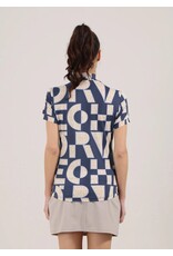 Chervo Alveare Short Sleeve 1/4 Button Up Timeless Navy