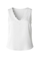 Liverpool Los Angeles Liverpool V-Neck Woven Tank with Lace Trim